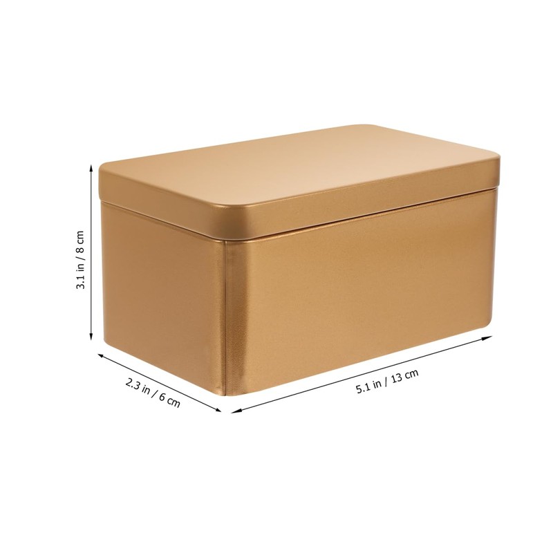 DOITOOL Household Tea Box Set of 2 Rectangular Tinplate Storage