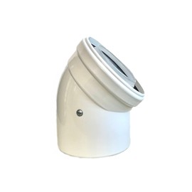 Uzman-Versand, Concentric Exhaust Pipe/45° Bend, Diameter 60/100 mm, Elbow, Angle, Exhaust Pipe, Exhaust System Double Pipe, Exhaust Pipe, (45° Bend)
