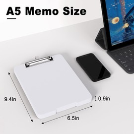 Hnogri A5 Clipboard with Storage, 6 x 9 Inch Nursing Clipboards Foldable Storage, Plastic Clipboards Foldable, Office Supplies, School Supplies, Menu Clipboards for Work, Clip Board Box