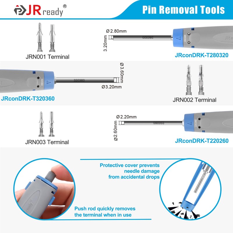 JRready ST6528 Terminal Removal Tool Pins Connector Kit Wire Crimp