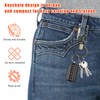 Augeny Metal Car Keychain, 360 Degree Rotatable Key Chain Clip