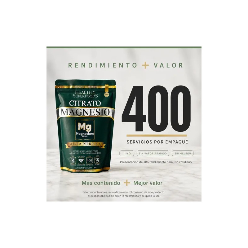Citrato Magnesio Alta Pureza 1kg Healthy Superfoods