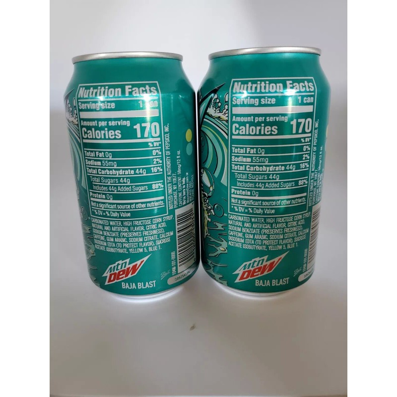 Mountain Dew (2) NEW 2021 Mountain Dew BAJA BLAST Taco