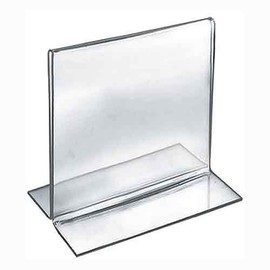 Azar Displays 152728 5-Inch Width by 5-Inch Height Double-Foot Acrylic Sign Holder, 10-Pack