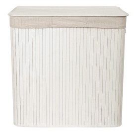 Red Lantern Sentaku Bamboo Laundry Hamper - White