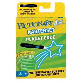 Mattel Games GYP08 Pictionary Air Expansion Card Set - Planet Earth, Drawing Game for the Whole Family, from 8 Years, German Language Version