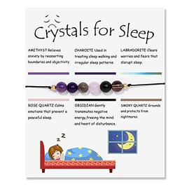 Kysin Chiys Spiritual Crystal Bracelet for Women Men Chakra Crystals and Healing Stones Bracelets With Meaning Cards Natural Healing Crystal Beads 7 Chakra Bracelets - Sleep