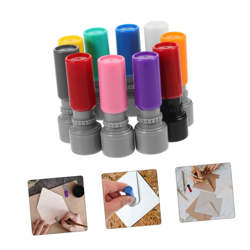 OSALADI 10pcs DIY Blank Seal Round Shaped Engraved Seal Tool