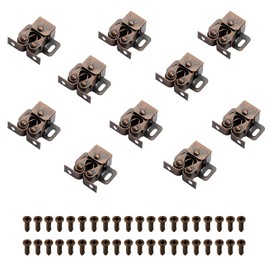 10PCS Cabinet Latch Double Roller Catch Hardware Catches Cabinet Latch Black Sturdy Catches Cabinet Latch Hardware with a Box for Cupboard Closet Kitchen Cabinet Door Latches and Catches - FUNCYboo
