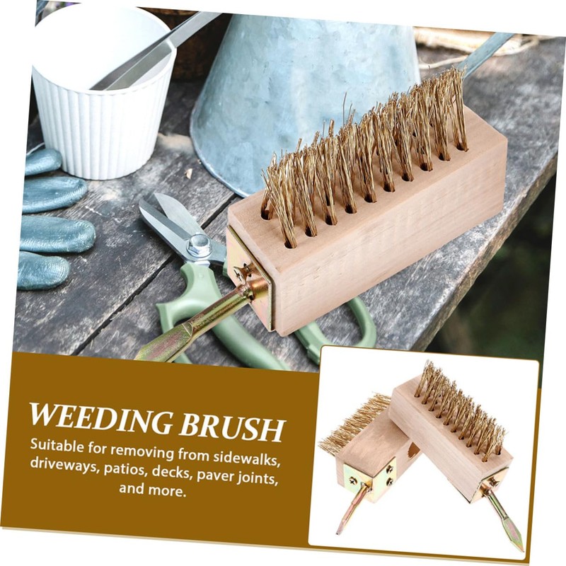 TEHAUX Steel Wire Brush Grass Removal Tool Durable Scrub Brush