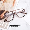 FEISEDY Retro 70s 80s Blue Light Filter Glasses Women Without