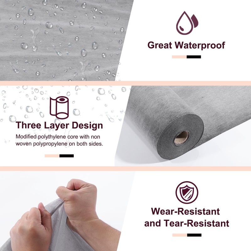 uxcell Waterproof Membrane 3.3Ft x 135Ft / 441 Square Feet