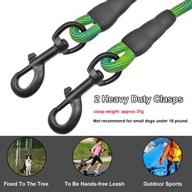 BTINESFUL 8ft 12ft 20ft 30ft 50ft 75ft Dog Tie Out Long Tether Rope Dog Lead, Outdoor Yard Leash, Large Medium Dogs Training, Playing, Camping, Backyard (Green, 50 Foot)