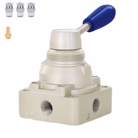 Hand Lever Valve AirTAC 4HV230-08 1/4" PT 4/3 Way Pneumatic Air 3 Position 4 Way Rotary Manual Control Direct Acting Type 0-145 PSI