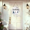 Winter Welcome Door Sign,Wooden Snowy Pine Tree Door Decor