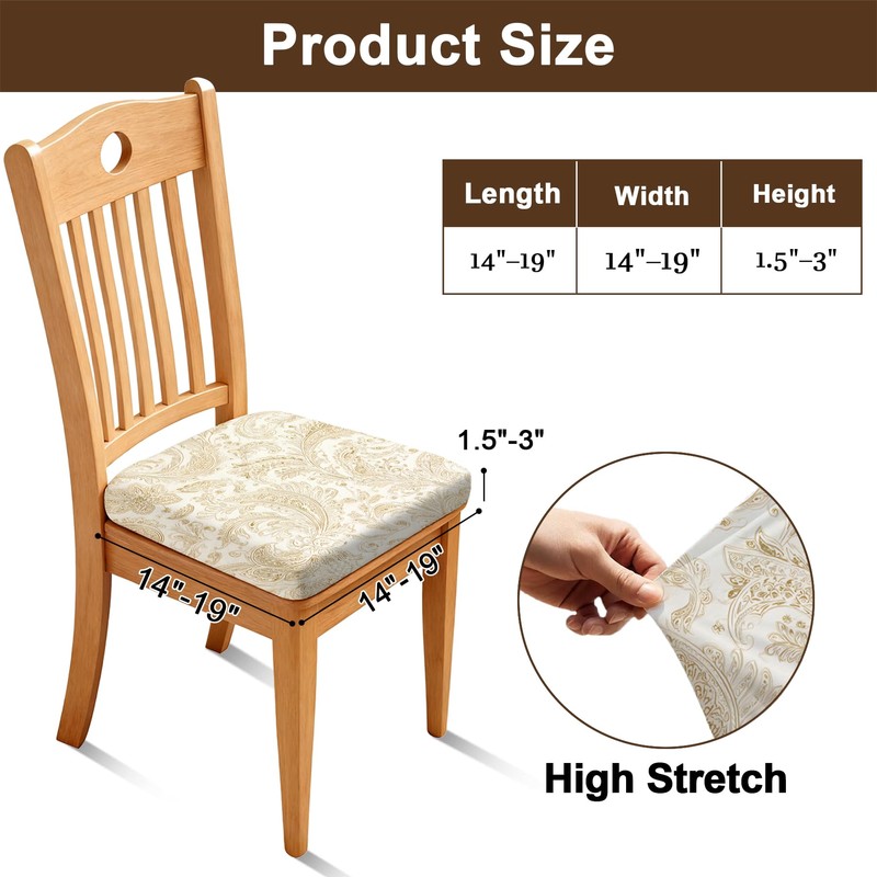BVBOX Seat Covers Set of 4 for Dining Room Chairs