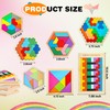 7 Pack Wooden Tangrams Puzzle Set Wooden Hexagon Puzzles Wood