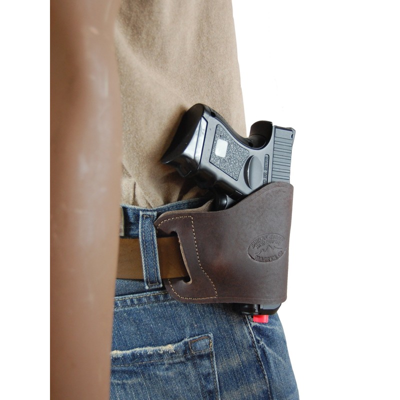 Barsony Brown Leather Quick Slide Holster for HK USP Compact