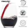 FAWLES Stemless Wine Glasses Set of 12, 15 Ounce Smooth