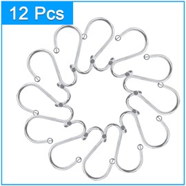 Decorative Shower Curtain Hooks Rust Proof for Bathroom, 12pcs Premium Rust Resistant Hooks Glide Shower Ring Hang Holder T Shape Hooks for Living Room (Chrome)