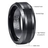 VAKKI 8mm Men' Black Tungsten Carbide Ring Brushed Center High