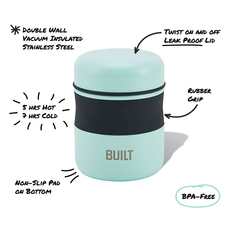 Built 10oz Thermal Food Jar - Colorful Insulated Snack Container