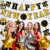 New Years Eve Party Supplies 2025, Black and Gold Happy