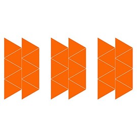 LiteMark 3.5 Inch Orange Triangle Shape Wall Decal, Removable Lovely Triangle Picture Art Vinyl Stickers, Great for Mural, Bedroom, Playroom - Pack of 30 Pcs