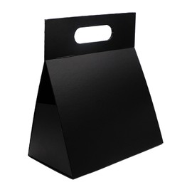 opaprain 9X6X4.3inch Portable Premium Folding Gift Box with Handles - Reusable Elegant Storage Solution for Birthdays, Weddings, Corporate Events, Eco Friendly Compact Design (Black)