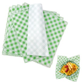 100 PCS Deli Paper Sheets, 12"x12" Wax Paper Sheets for Food, Checkered Sandwich Wrapping Grease Resistant, Food Basket Tray Liners Wrappers for Burger, Bread，Lunch, Party, Festival, Picnic, BBQ