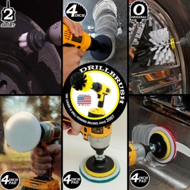 Drillbrush Suministros de Limpieza Detalle de Cepillo - Tapicería Limpiador - Limpiador de alfombras en friega el Cepillo - Cepillo de Limpieza automática - Taladro Cepillo Pads