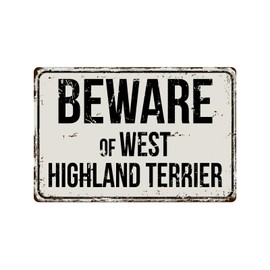 560VS Beware of West Highland Terrier 20,3 x 30,5 cm Vintage Aluminio Retro Metal Sign
