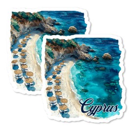 Cyprus Magnet 4 Inch 2-Pack Country Europe – Strong Vinyl Decorative Travel Magnets for Fridge Locker Kitchen Office – Cute Fun Aesthetic Cool Durable & Long-Lasting Souvenir ID44999