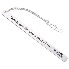FunisFun Appreciation Gifts for Teachers, Thank You for Being Part of My Story Metal Bookmark for Reading Lovers Writers Friends Coworker Teens, Book Accessories for Christmas New Year Graduation
