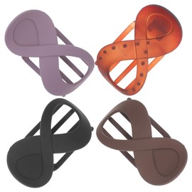 FOMIYES 4pcs Non-slip Shape Hair Clips for Women Elegant Flat Barrettes Grey Matte and Jelly Colors for Styling Thick Thin Hair