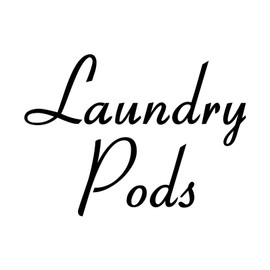 Laundry Pods 4.5w x 3.25h Label | Laundry Room Organization | Die Cut Vinyl Decal | Black Retro Font (Sticker Only)