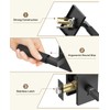 Amerdeco 4 Pack Matte Black Privacy Door Handles, Black Door