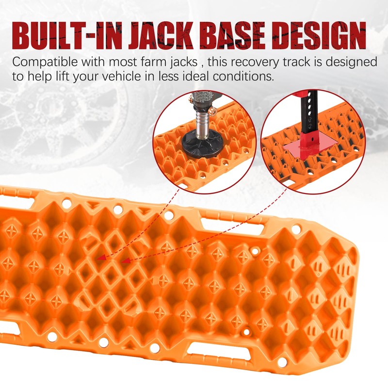 BUNKER INDUST Off-Road Traction Boards with Jack Base,Pair Recovery Track