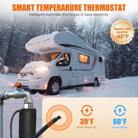 Heated Water Hose for RV,Heated Drinking Water Hose with Thermostat,Lead and BPA Free,1/2" Inner Diameter,Temperatures Down to -40°F Self-Regulating,Blue Appearance (25FT)