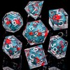ARUOHHA DND Resin Dice Plum Blossom Liquid Core Dice Silver