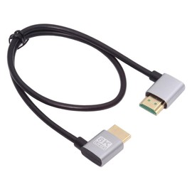 NFHK HDMI 2.1 Ultra Thin HDTV Cable 8K 4K Hyper Super Flexible Slim Cable Left Angled to Left Angled 90 Degree Type-A for Computer HDTV