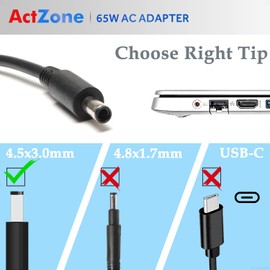 45W 65W Laptop Charger for Dell Inspiron 15 5000 7000 3000 5555 5558 3511 Inspiron 17 14 13 3000 5000 7000 Latitude E6440 E6430 3520 3420 XPS 13 14 9333 9350 Notebook HA65NS5-00 7.4/4.5mm Power Cord