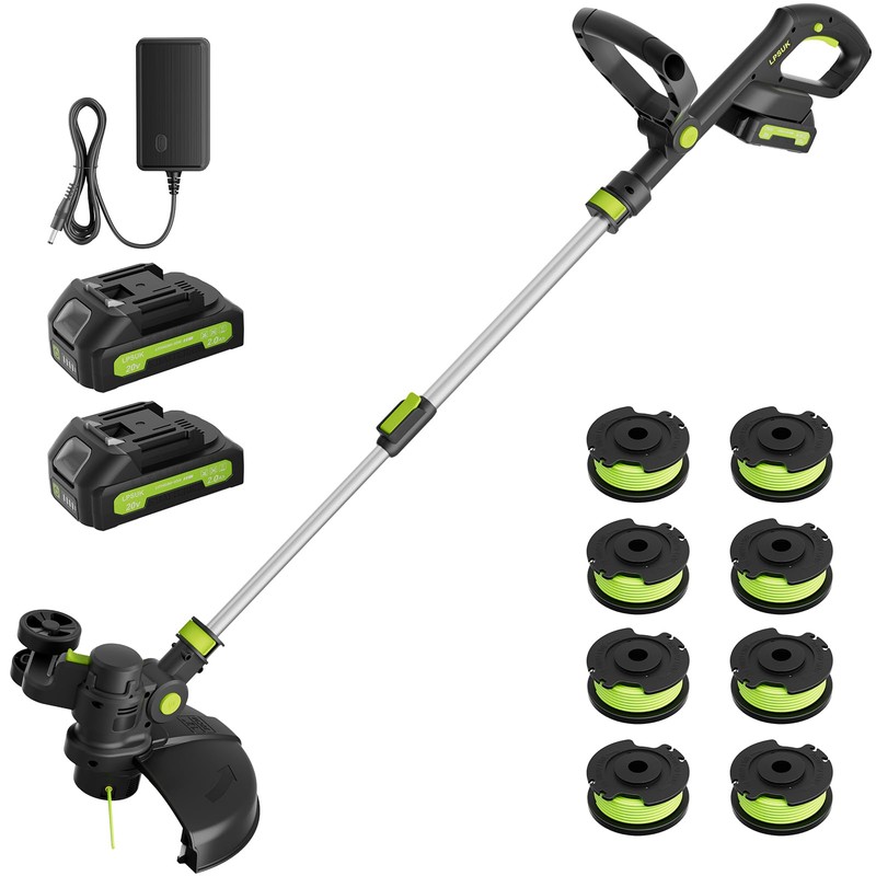 20V Cordless String Trimmer, Two 2.0Ah Battery Powered with Fast