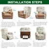CRFATOP Printed Recliner Cover with Pockets Single Reclining Slipcover 4-Pieces
