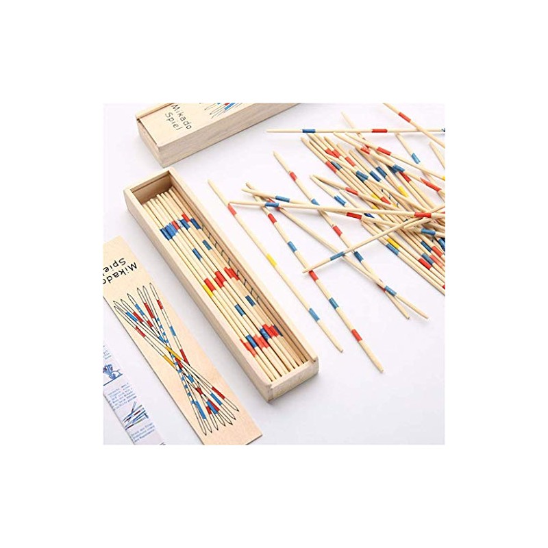 Mikado Game in a Practical Wooden Box, 19.5 cm x