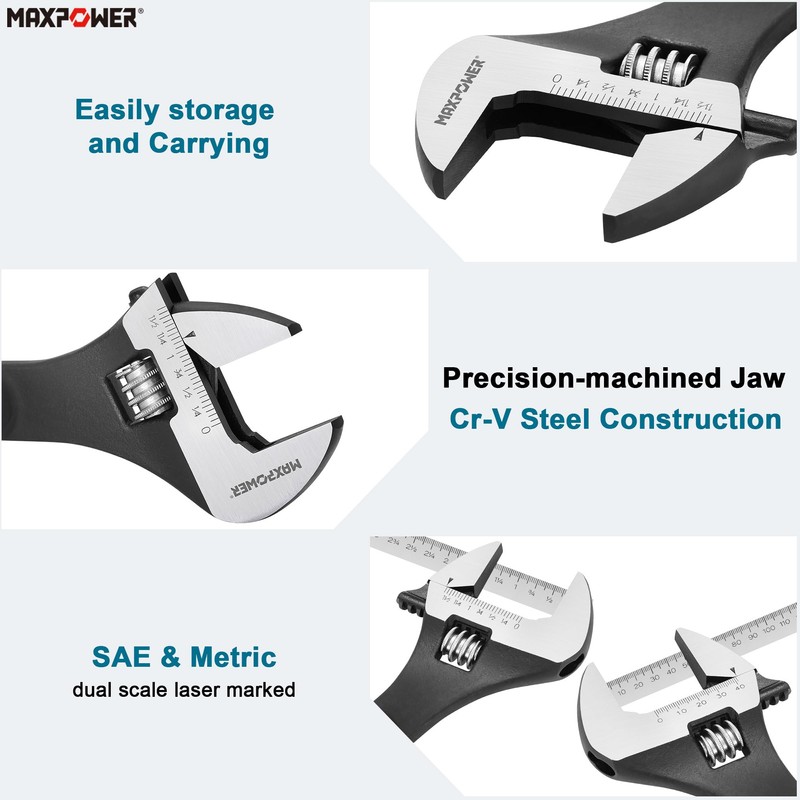 MAXPOWER 16 inch Spud Wrench, Max Jaw Opening 1-9/16 inch