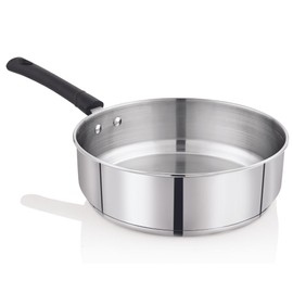 Vinod Stainless Steel Sandwich Bottom Solitaire Fry Pan, 22 cm, 2.2 Liter Capacity, Induction Friendly, Even Heat Distribution, Durable Construction, Versatile Cookware for Frying & Searing, Pack of 1
