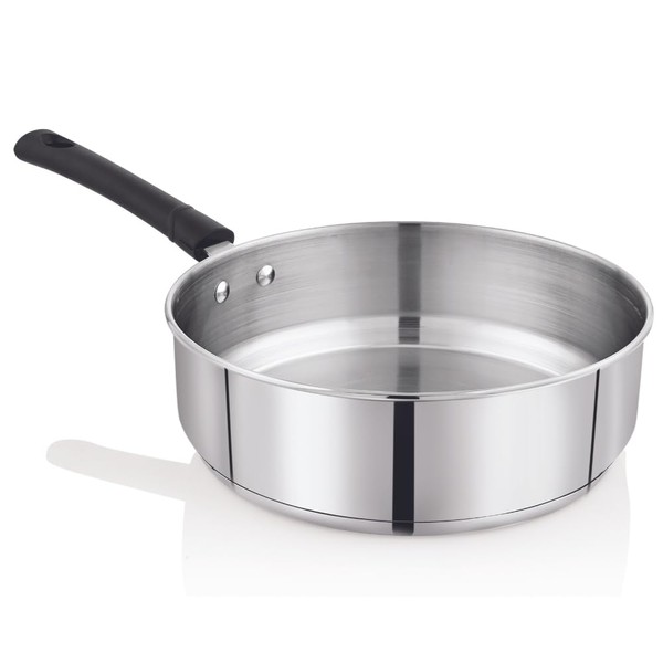 Vinod Stainless Steel Sandwich Bottom Solitaire Fry Pan, 22 cm,