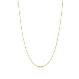 The Bling Factory 1.6mm 24k Yellow Gold Plated Stainless Steel Square Box Chain Necklace, 22 inches