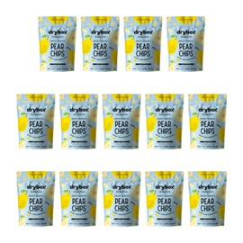 Drybox Pear Chips, 14 Pack Unsweetened Pear Fruit Crisps, No Sugar Added | Non GMO, Unpeeled, With the Rind, 1.2 oz per pack, 14 Pack